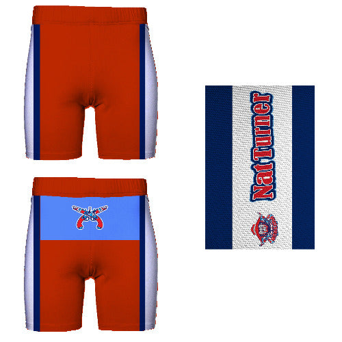 Nat Turner Burners biker shorts.